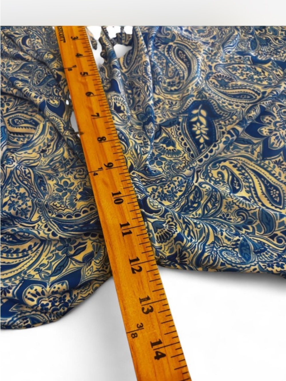Scarlett Blue and White Paisley Short-Sleeve Top - Picture 9 of 12
